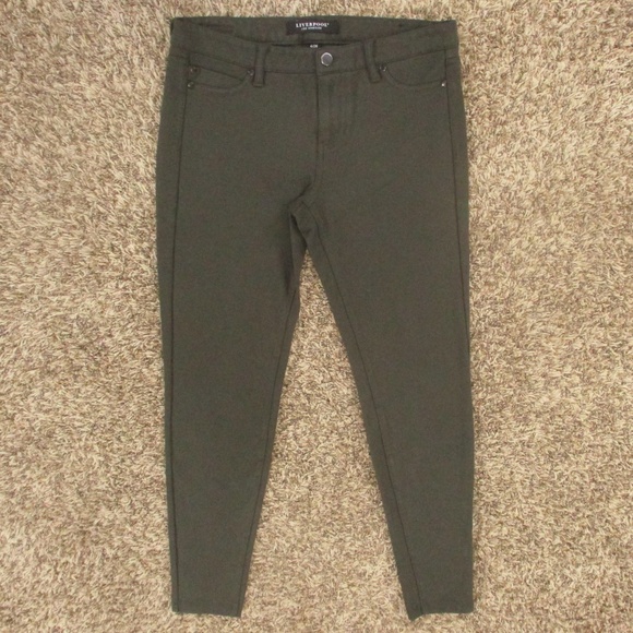 Liverpool Pants Women's 6 Peat Green‎ Madonna Skinny Legging Stretch Trousers - Picture 1 of 9
